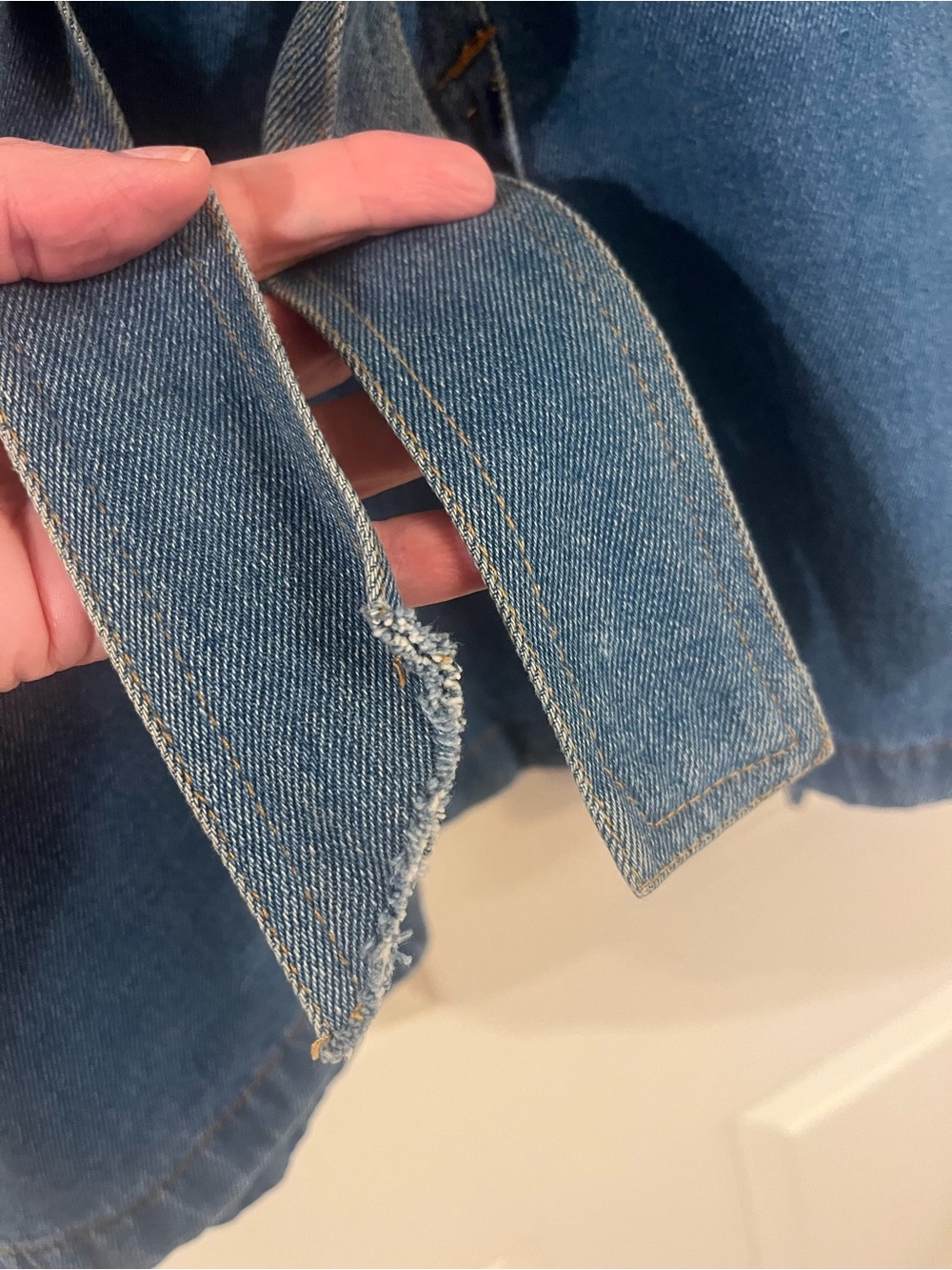 Forenza Vintage Late 80s Medium Double Breasted Denim Trench Coat - Picture 15 of 15